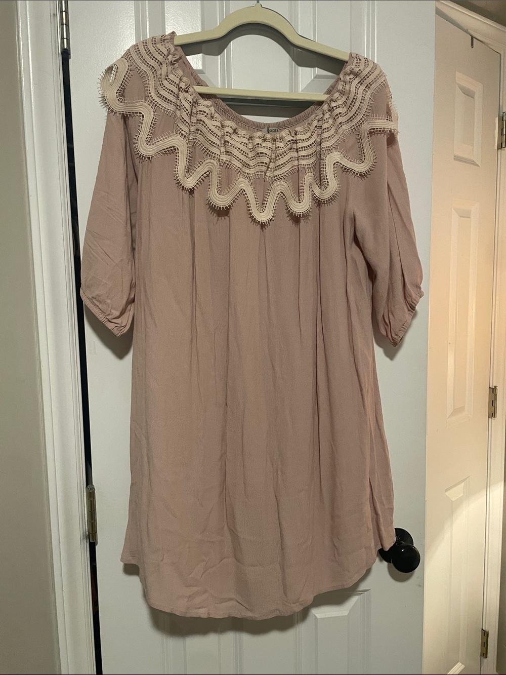 Women's Blush Pink Off-Shoulder Boho Top